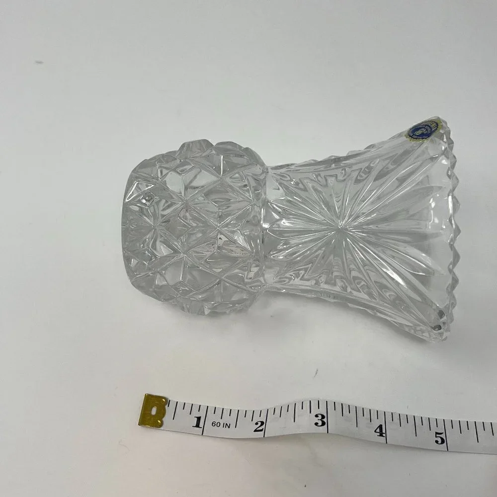 Vintage lead crystal vase small Czech Bohemian